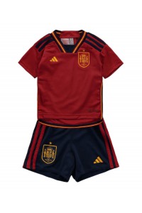 Spania Babyklær Hjemme Fotballdrakt til barn VM 2022 Korte ermer (+ Korte bukser)